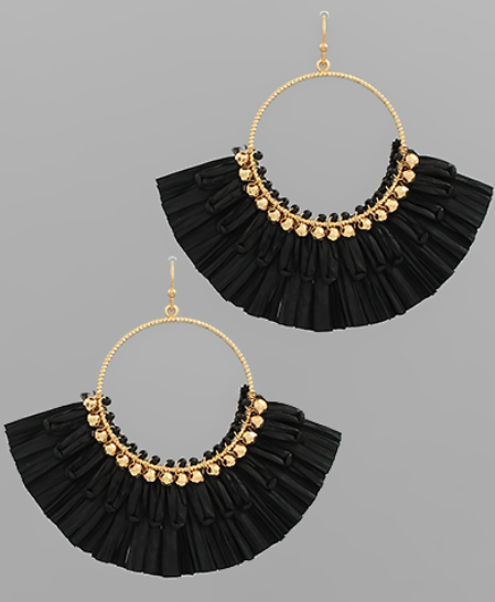 Raffia Circle Earrings