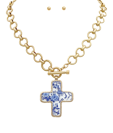Cross Chinoiserie Necklace
