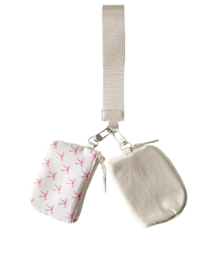 Dual Pouch Wristlet Pouch