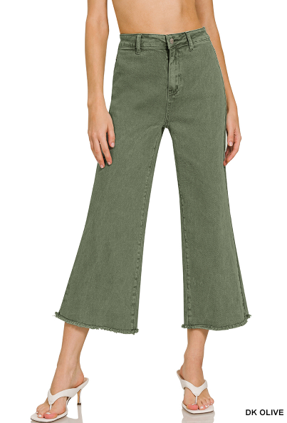Acid Washed Frayed Pants