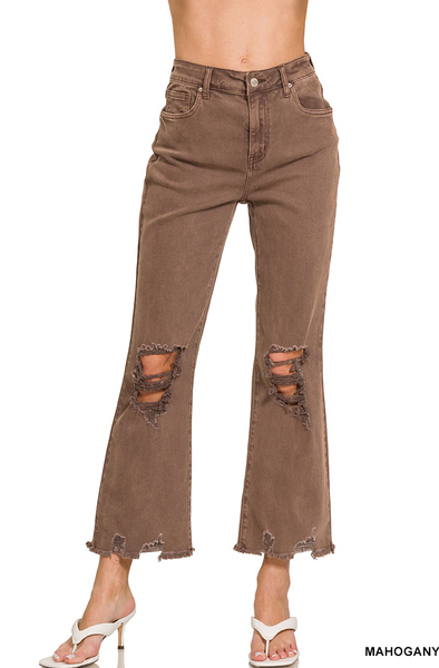 Distressed Straight Pants