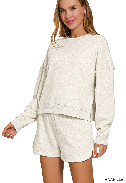 Fleece LS Sweatshirt & Shorts Set