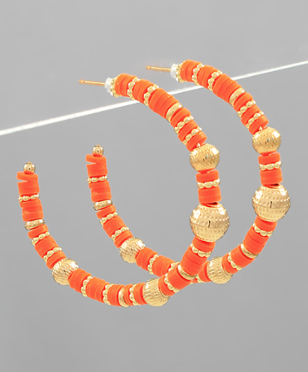 Heishi Bead Hoops