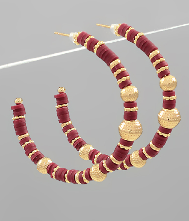 Heishi Bead Hoops