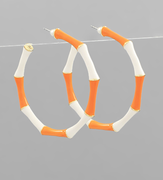 Orange Bamboo Hoops