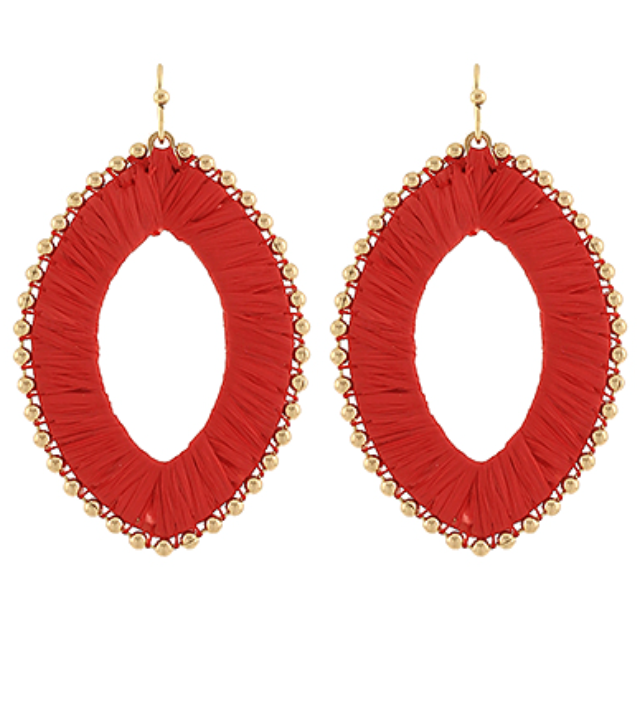Wrapped Raffia Earrings