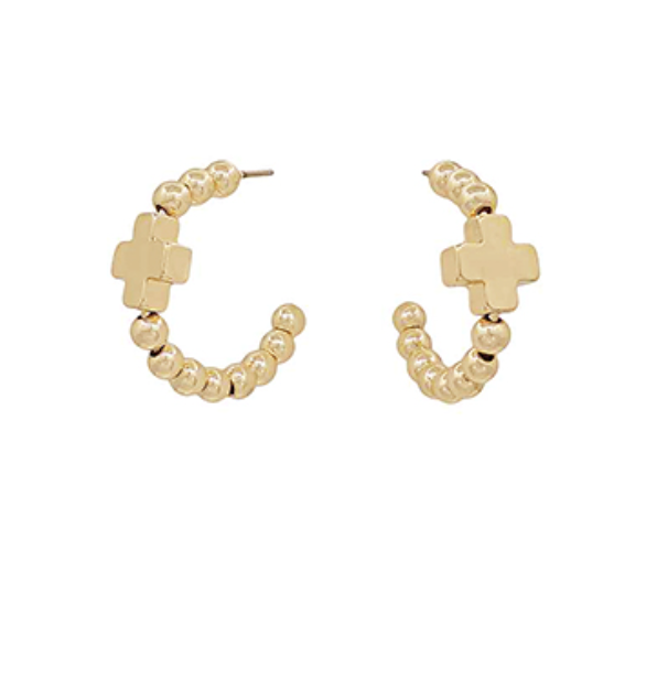 Cross Accent Hoops