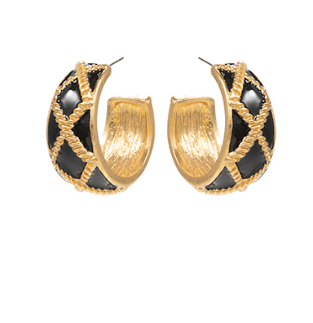 Crisscross Enamel Hoops