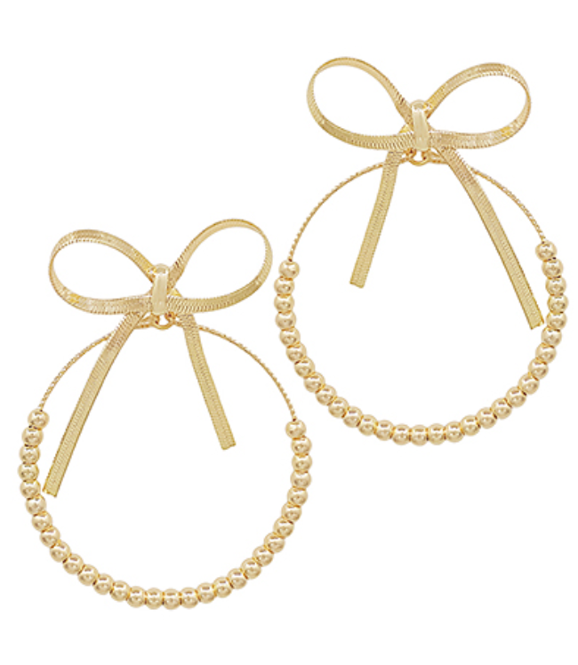 Snake Chain Bow Earrings