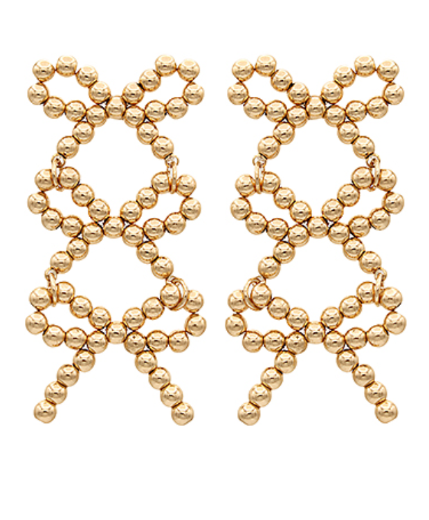 Bow 3 Drop Earrings