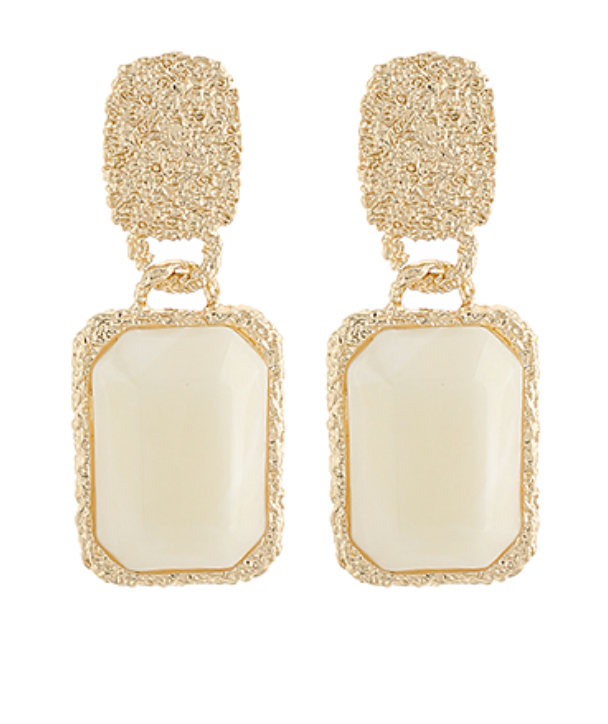 Stone Rectangular Earrings