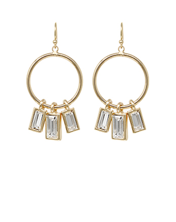 Baguette Charm Ring Earrings