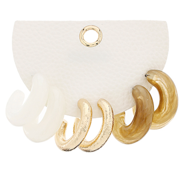 Marble & Textured Hoop Set