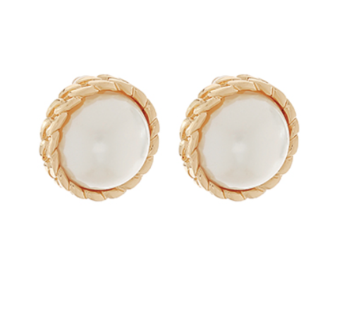 Pearl Dome Clip On Earrings