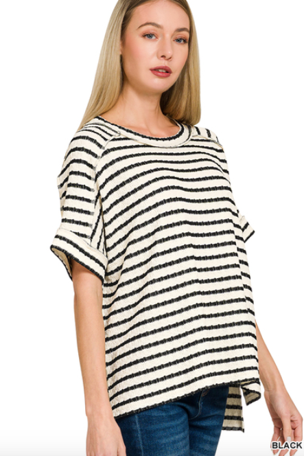 Striped Hi-Low Top