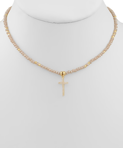 Cross & Beads Chain Necklace