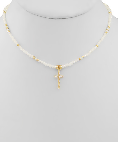Cross & Beads Chain Necklace