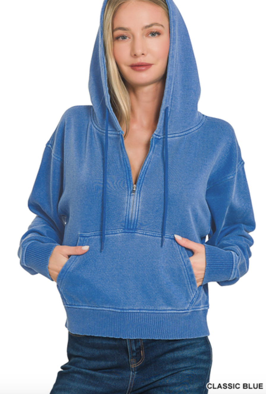 Half Zip Pocket Hoodie