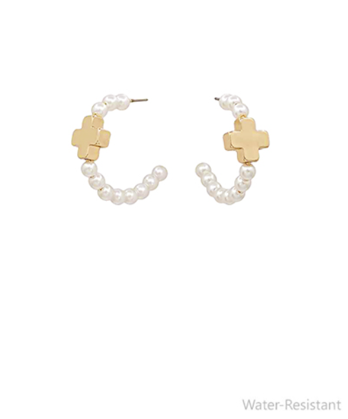 Cross Accent Hoops