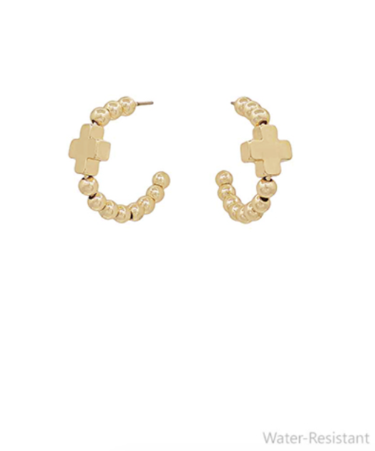 Cross Accent Hoops