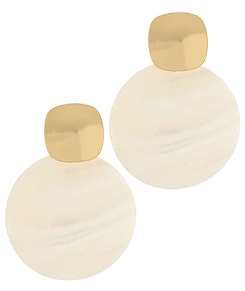 Square & Shell Earrings