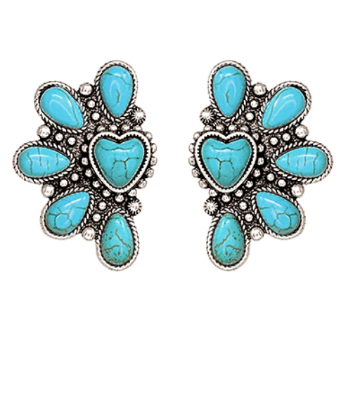 Heart Turquoise Earrings