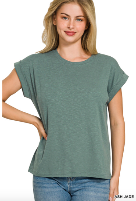 Modal Rolled Sleeve Top