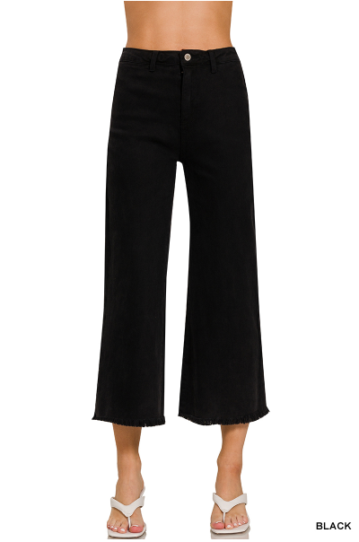 Acid Washed Frayed Pants