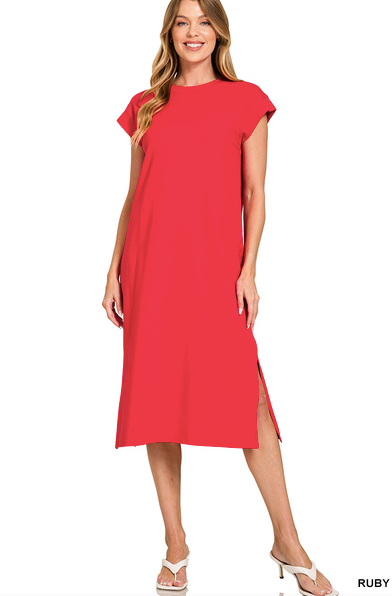 Round Neck Midi Dress