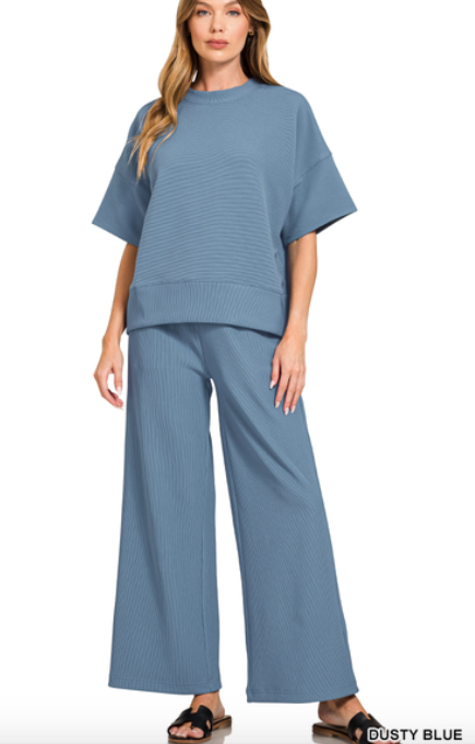 Ribbed Tee & Pants Set