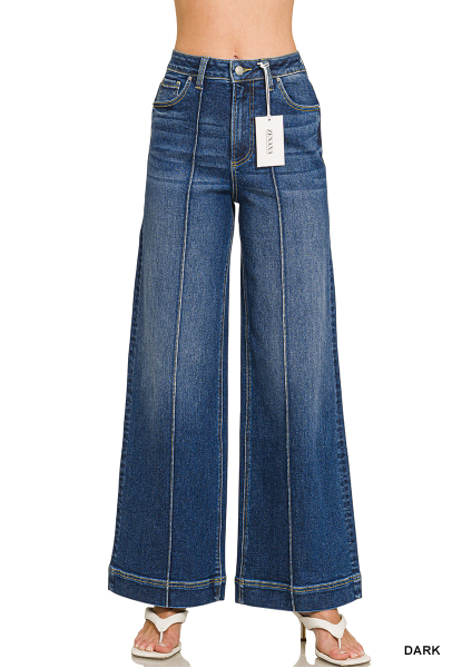 Dark Pintuck Wide Pants