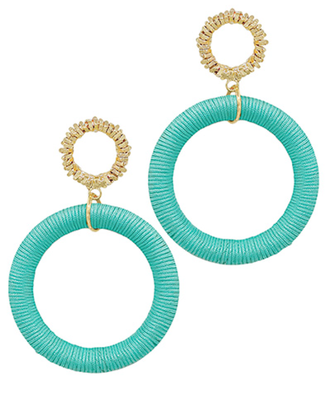 Texture Circle 2 Drop Earrings