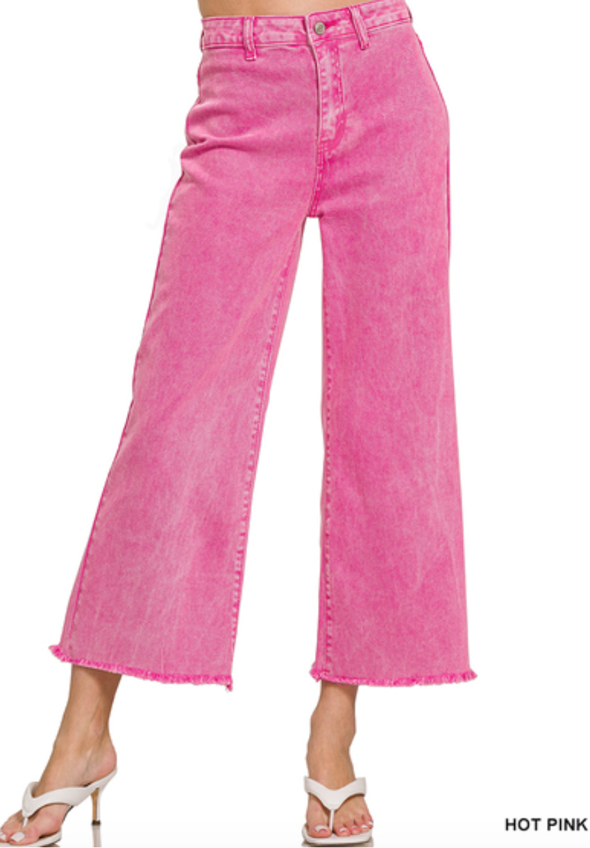 Acid Wash Straight Pants