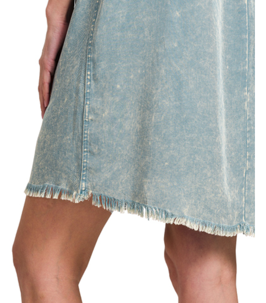 Washed Collared Dress