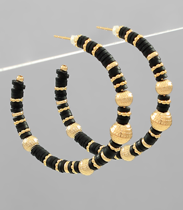 Heishi Bead Hoops