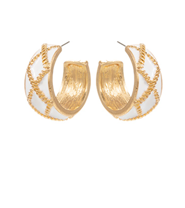 Crisscross Enamel Hoops
