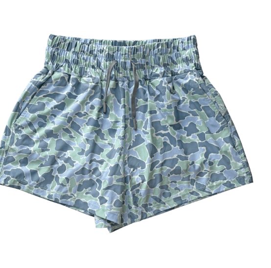 Old Row|High Waisted Camo Shorts