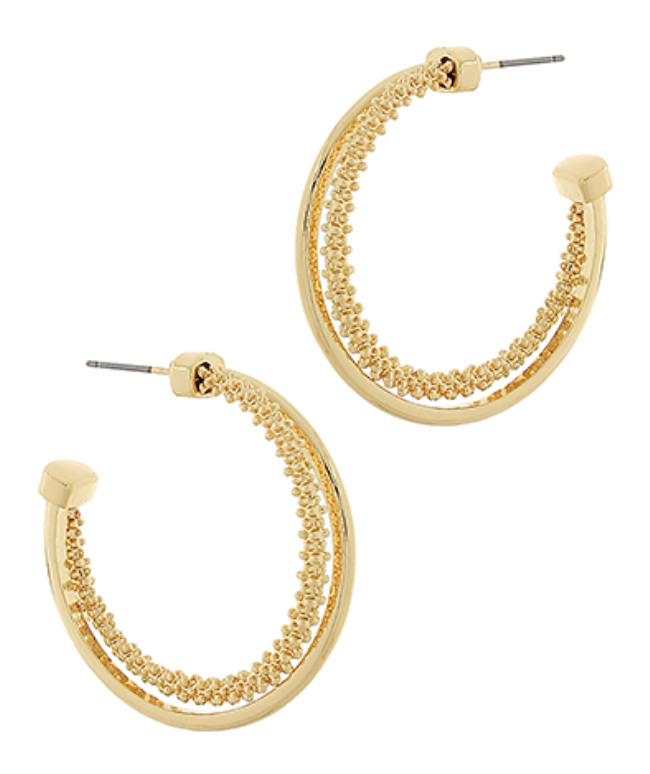 Crossed Wire Hoop Earrings