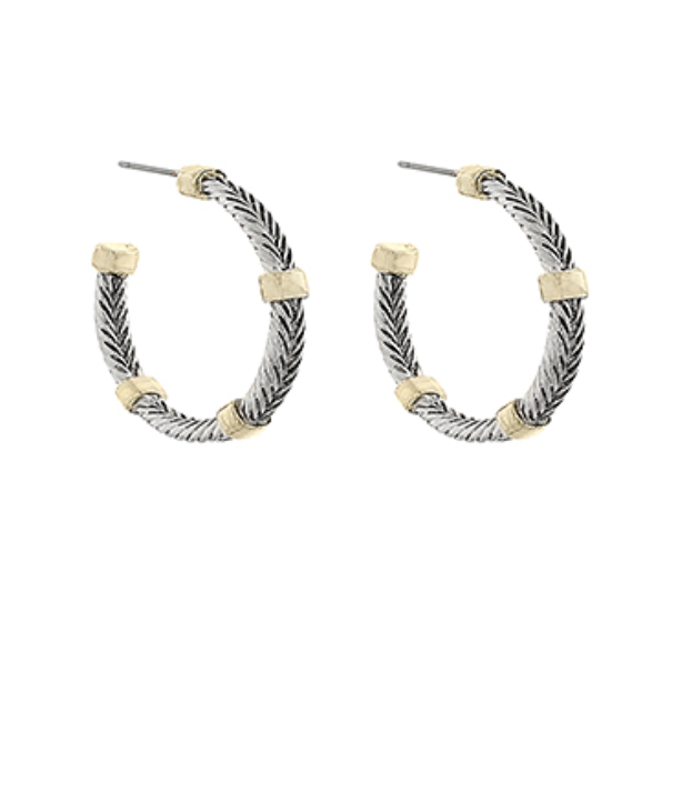 Cable Hoop Earrings