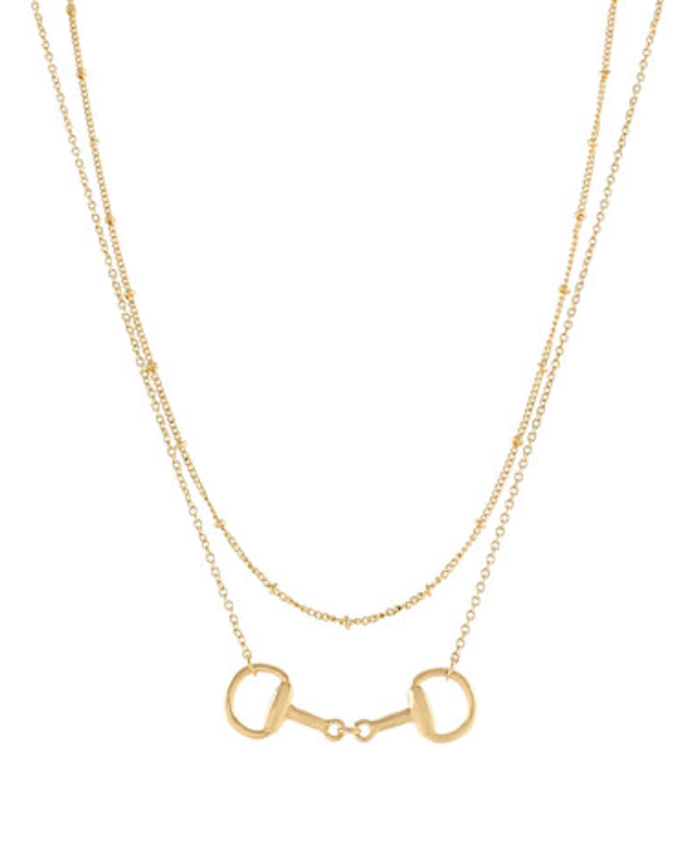 Layered Horsebit Chain Necklace