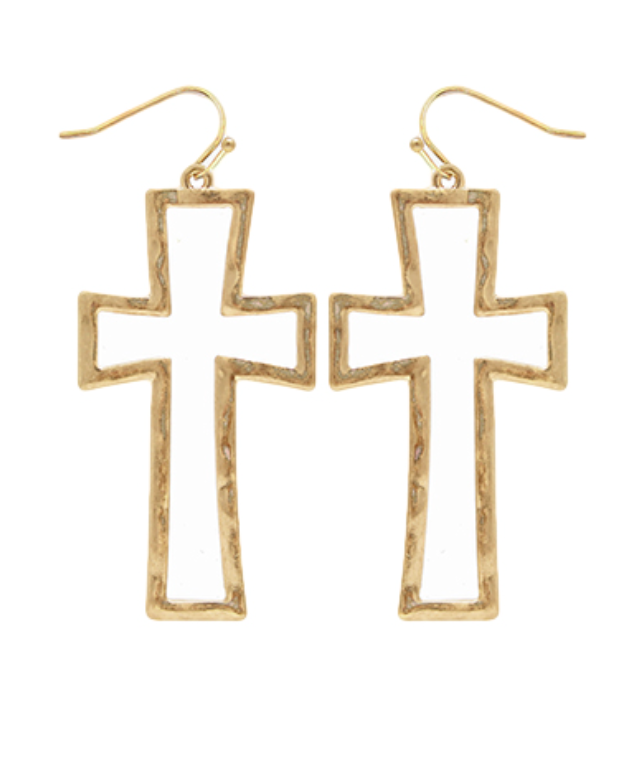 Metal Cross Earrings
