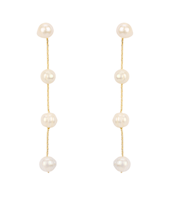4 Drop Pearl Earrings