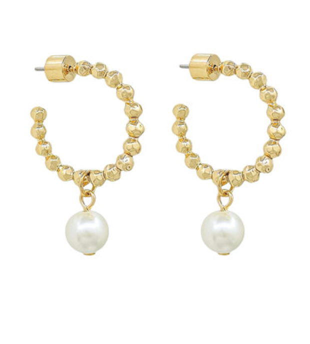 Pearl Linked Hoops