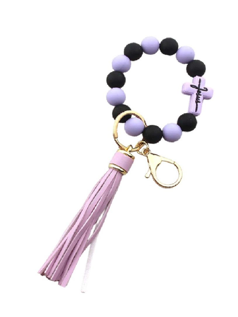 Cross Beaded Wristlet