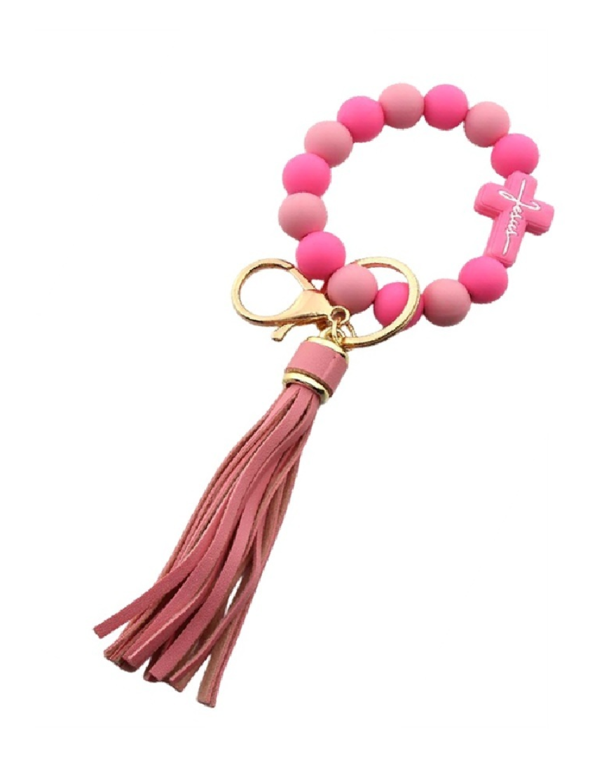 Cross Beaded Wristlet