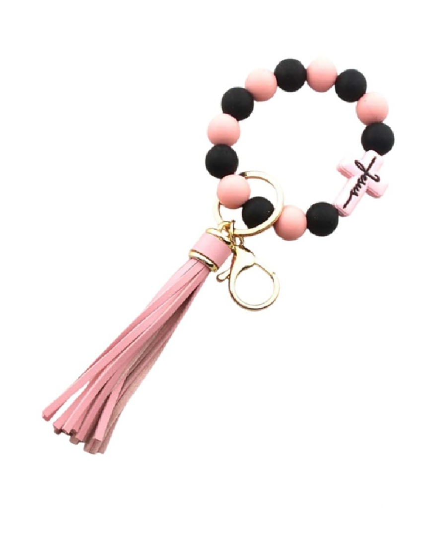 Cross Beaded Wristlet
