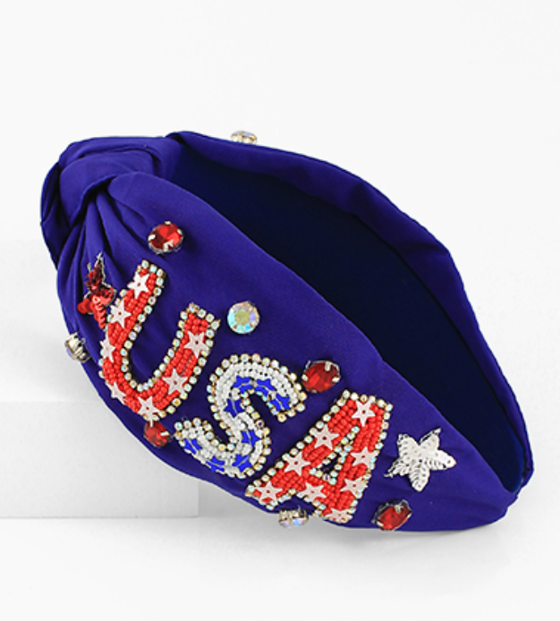 USA Beaded Headband