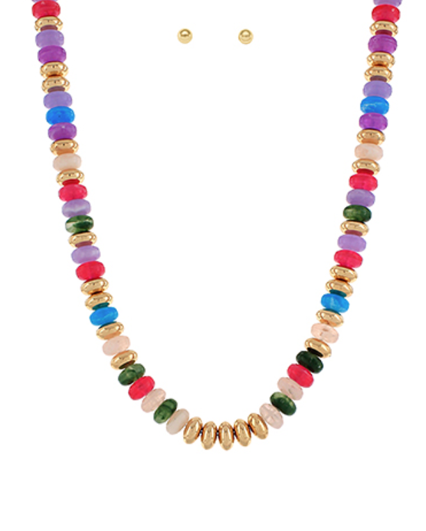 Stone Rondelle Necklace