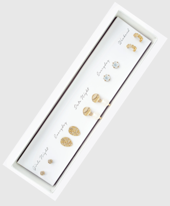 5 Pair Box Earring Set