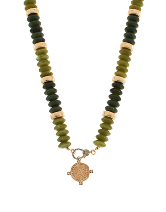 Rondelle Coin Charm Necklace